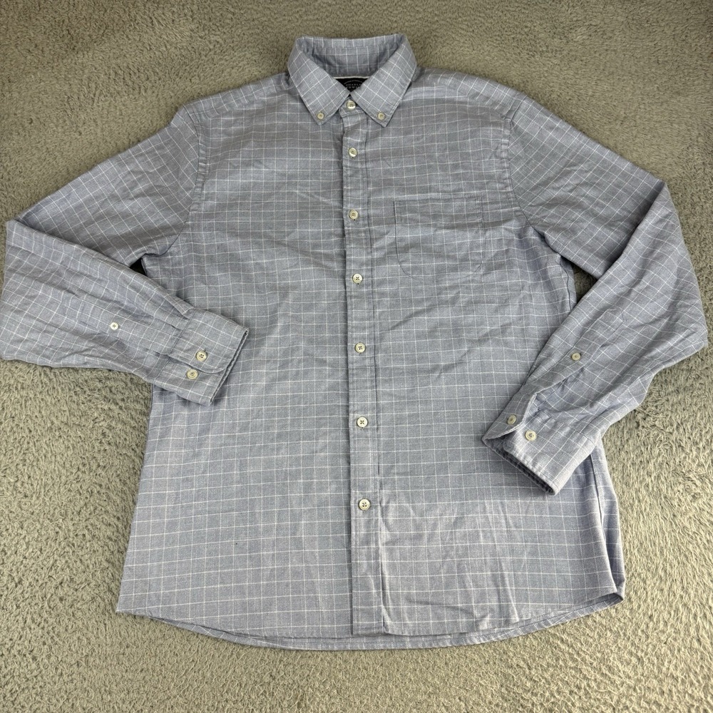 Charles Tyrwhitt Slim Fit Non-Iron Blue/White Check Dress Shirt Medium